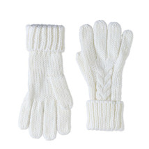 Faded Glory Ladies Cable Glove Metallic Fibers Solid Arctic White Size OS - £15.63 GBP