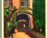 Spanish Courtyard New Orleans Louisiana LA UNP Unused Linen Postcard J10 - $8.87