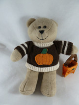 STARBUCKS Bearista Bear 2009 Halloween Pumpkin Trick Or Treat Sweater 10” Plush - £7.73 GBP