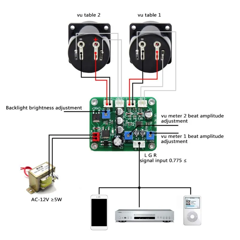 2 Pcs VU Panel Meter Warm Back Light Recording+Durable Driver d Module+Cables - £219.23 GBP