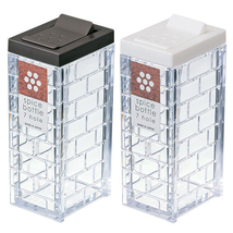 INOMATA Seasoning Storage Container 2.1 oz (63ml) Jar 7 Hole Brown &amp; White - £20.38 GBP