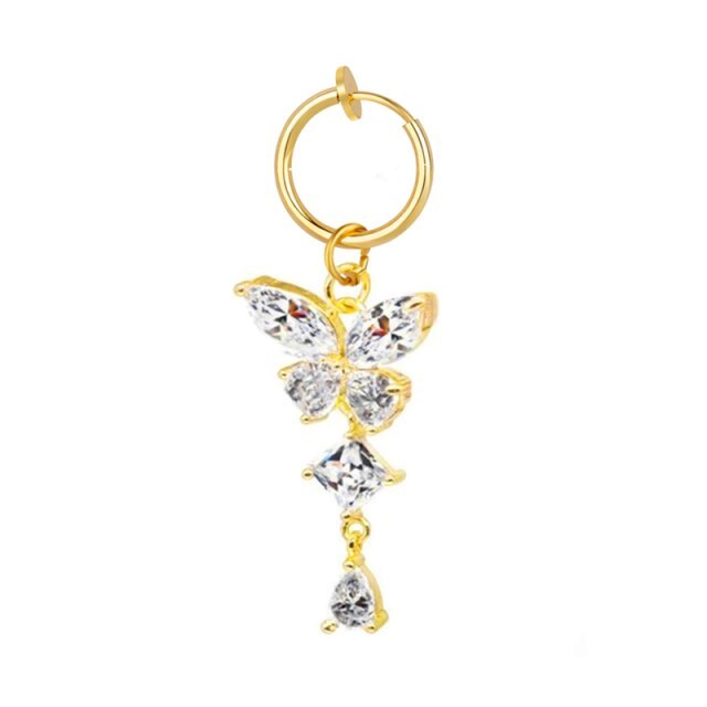 Primary image for 1Pc Butterfly Fake Belly Button Ring Fake Belly Piercing Clip on Umbilical Navel