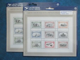 Two (2) 1998 BI-COLOR RE-ISSUE Of The 1898 TRANS-MISSISSIPPI 9-STAMP Panels Mint - £9.39 GBP