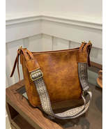 PU Leather Adjustable Strap Crossbody Bag with Pouch - $35.54