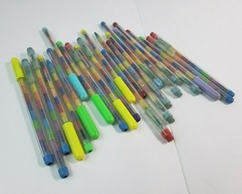 Vintage 23 pcs Bensia Pop a Point Pencils Rainbow Crayon 8 different Color Point - £71.21 GBP