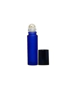 Perfume Studio Blue Roll On Glass Bottles 10 ml (5, Frosted Cobalt Glass... - $14.92 CAD