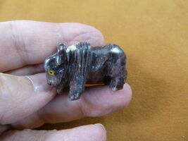 (Y-BUF-48) little gray BUFFALO calf bison figurine stone gemstone SOAPST... - $8.99