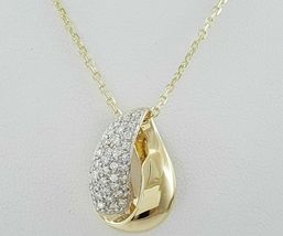 1Ct Round Cut Simulated Diamond Pendant With Chain For 925 Silver Gold Plated - £90.83 GBP
