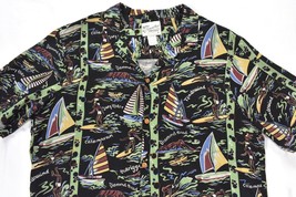 Vintage Diamond Head Surf Rider Catamaran Outrigger Rayon Hawaiian Shirt XL - £34.40 GBP