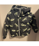 OshKosh B&#39;Gosh 12M Light Weight Lined Zip-Up Hooded Jacket Dinosaur Prin... - $212.14 MXN