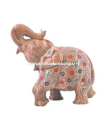 Marble Elephant Stunning Multi Inlay Floral Work Giving Special Gift Dec... - £1,321.76 GBP