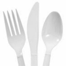 Plastic Cutlery Utensils, 96 ct. (White) 32 each of forks, spoons, &amp; knives - £7.89 GBP