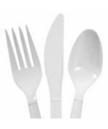 Plastic Cutlery Utensils, 96 ct. (White) 32 each of forks, spoons, &amp; knives - £7.96 GBP