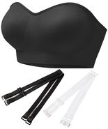 PRETTYWELL Strapless Padded Bandeau Bra Wireless Comfort Black Size L - $255.75 MXN