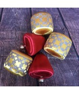 VTG Satin Sheen Red Gold Unbreakable Christmas Ornaments MCM Baubles Bel... - $24.51 CAD