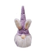 Purple Easter Bunny Ear Hat Gnome Plush Sitter Figurine Rabbit 12 Inch - $27.98