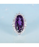 20CT Natural Amethyst Princess Diana Inspired Ring - Huge Purple Gemston... - £207.03 GBP