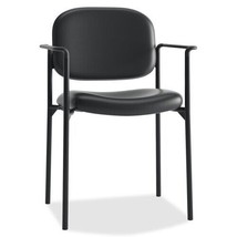 Guest Chair with Arms, 23.25 in. x 21 in. x 32.75 in., Lthr- Black - £144.99 GBP