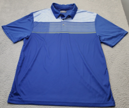 Ben Hogan Polo Shirt Mens XL Blue Jumper Striped Golf Performance Slit Collared - $18.49