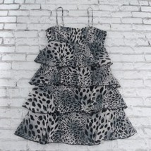 Rampage Dress Womens Juniors 7 Animal Print Ruffle Tiered Sleeveless Mini Y2K - £27.93 GBP