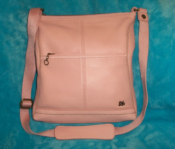 The SAK Pink Pebble Leather Iris Crossbody Bag w/ 2 OUTER POCKETS - $129 - £31.81 GBP