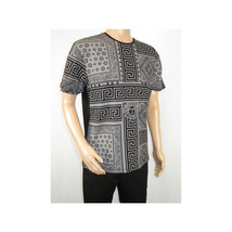 Men LAVERITA European Fashion Crew Shirt Studs Medusa 12120 Black Gray image 8