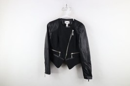 Vintage Cache Womens Large Quilted Asymmetrical Zip Cropped Motorcycle Jacket - $69.25