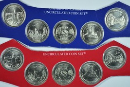 2011 P &amp; D America the Beautiful uncirculated quarters in mint cello - £10.13 GBP