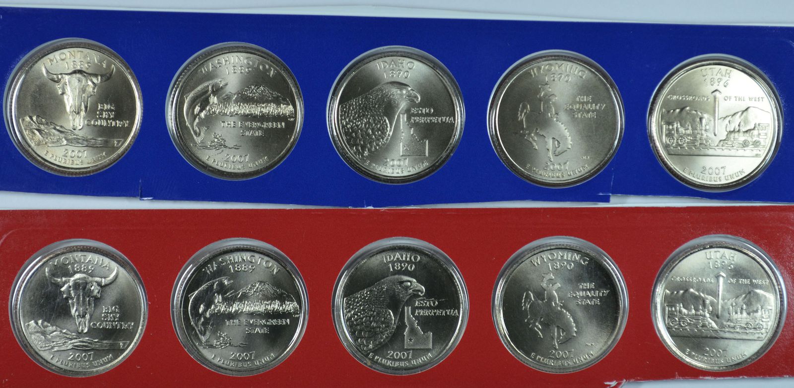 2007 P & D States uncirculated quarters in mint cello - $10.50
