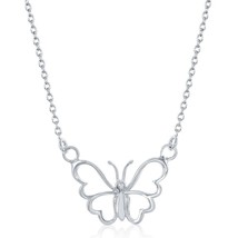 Sterling Silver Open Butterfly Necklace - £26.90 GBP