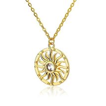 Statement necklace,sun necklace,sun pendant,gold necklace,celestial jewe... - $25.00