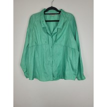 Vintage Diane Von Furstenberg Blouse 20 Womens Plus Size Green Button Front - £23.98 GBP