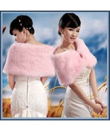 Fluffy Pink Faux Fur Evening Capet Shrug Wrap  - £37.52 GBP