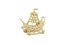 Swing Boat 3D Wooden Puzzle DIY Dimensional Wood Build It Yourself Ship Project - $6.92