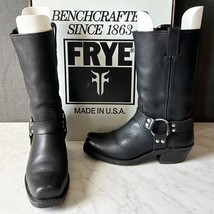 Frye Black Leather Harness 12R Heeled  Biker Boots - Women&#39;s Size 9 USA ... - $237.45