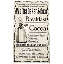 Walter Baker Breakfast Cocoa 1897 Advertisement Victorian Chocolate ADBN1A9 - €8,58 EUR