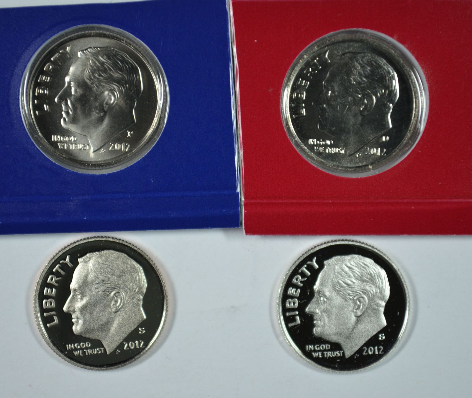 2012 P D S S Roosevelt Uncirculated & Proof dimes - $44.50