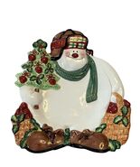 Fitz and Floyd Snowman Plate Christmas Serving Dish Holiday Figural Esse... - $19.80