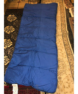 Defect Adult Sleeping Bag Blue Shell &amp; Gray interior 33x75 W/ Elastic St... - £34.94 GBP