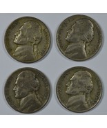 1942 - 1945 P Jefferson circulated 35% silver nickels - £10.16 GBP