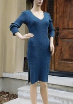 Long Sleeve V-Neck Sweater Dress by Athleta (Reverie Dress), blue marl, ... - $61.38