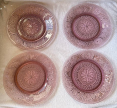 Set of 4 Vintage Tiara Amethyst Purple INDIANA GLASS  Salad Plates MINT 8.25” - £39.64 GBP