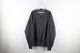 Vintage 90s Streetwear Mens Size 3XL Faded Blank Crewneck Sweatshirt Dark Gray - £38.91 GBP