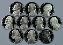 1990 - 1999 S Jefferson Proof nickel set - £12.50 GBP