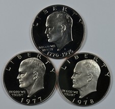 1976 1977 1978 S Eisenhower proof dollars - £18.38 GBP