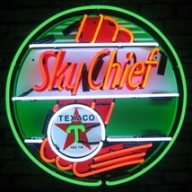 Texaco Fire Chief Banner Neon Sign 24&quot;x24&quot; - £350.03 GBP