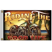 DELUXE BIKER FLAG RIDING THE GOOD LIFE 3 X 5 FLAG NEW USA - $11.95