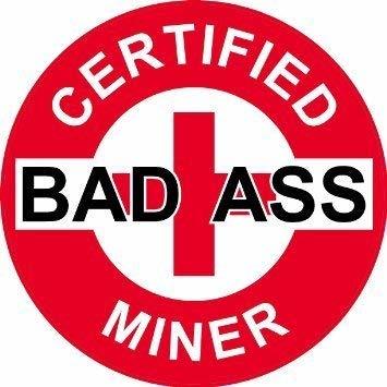 Certified Bad Ass Miner - (3 pack) Full Color Printed - (size: 2&quot; color:... - $2.96