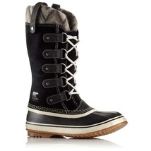 SOREL Joan Of Arctic Knit II Lined Waterproof Suede Leather Boots BLACK Sz 5 NeW - £124.99 GBP