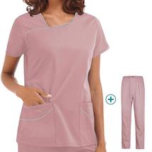 Doctor Nurse Uniforms Women Hospital Workwear Blouse Short Sleeve Tops P... - $26.95